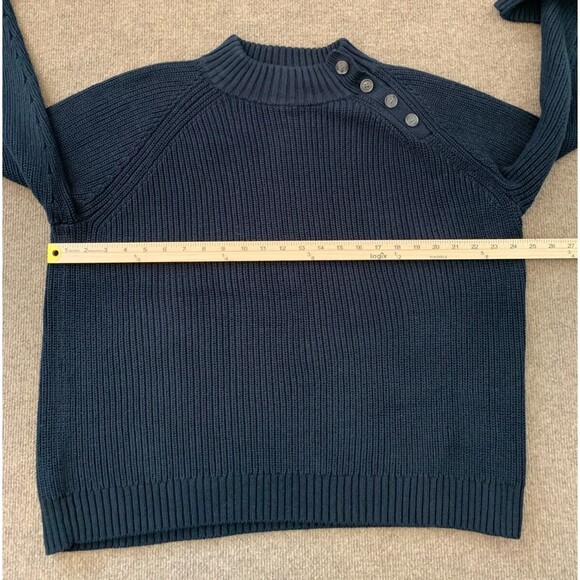 J Crew Mock Neck Sweater Mens XL Long Sleeve Knit Black Cotton Pullover - Picture 5 of 8